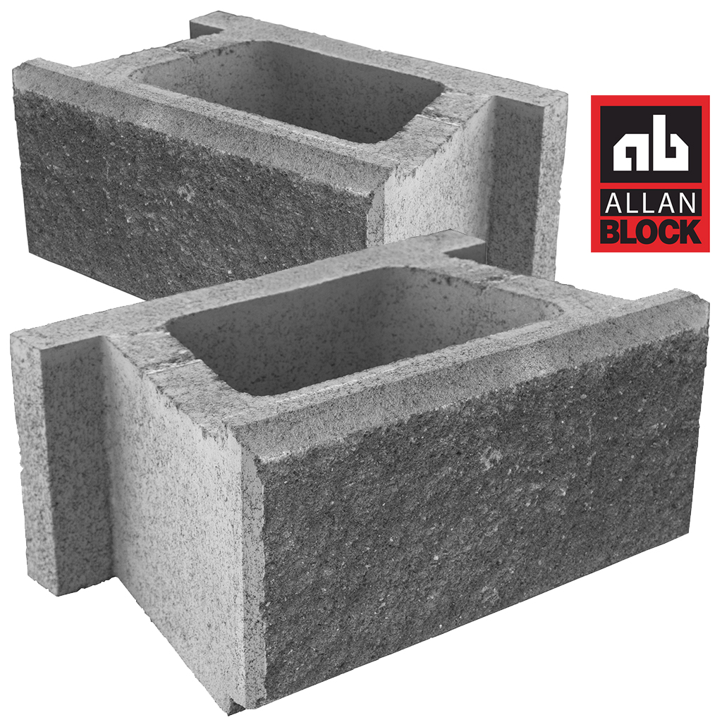 Single Gray Allan Block Retaining Wall